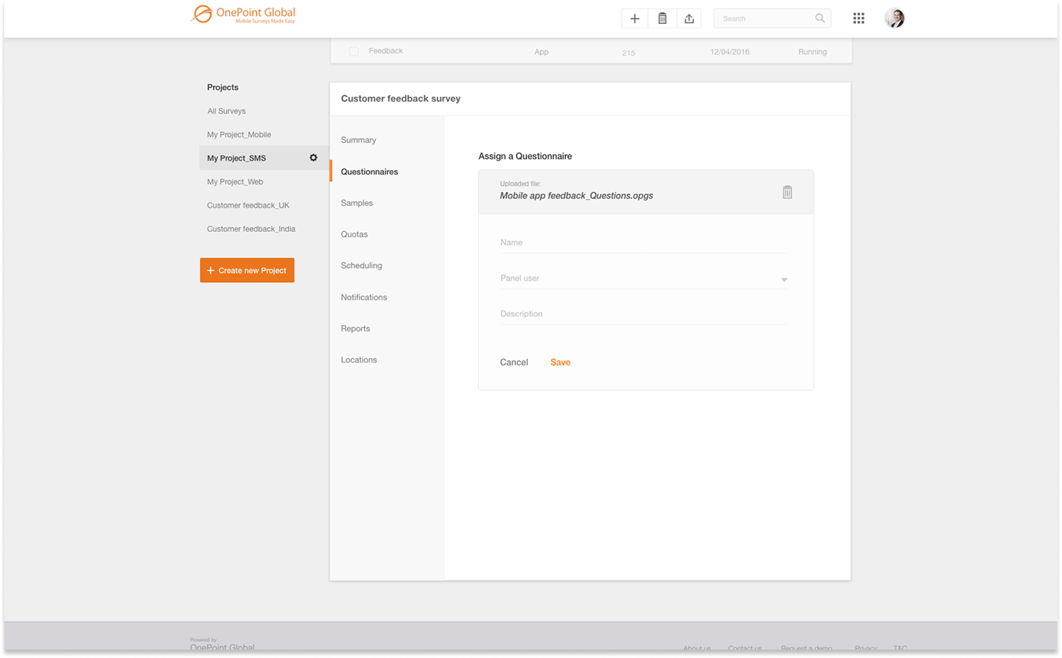 Visual Designs screen