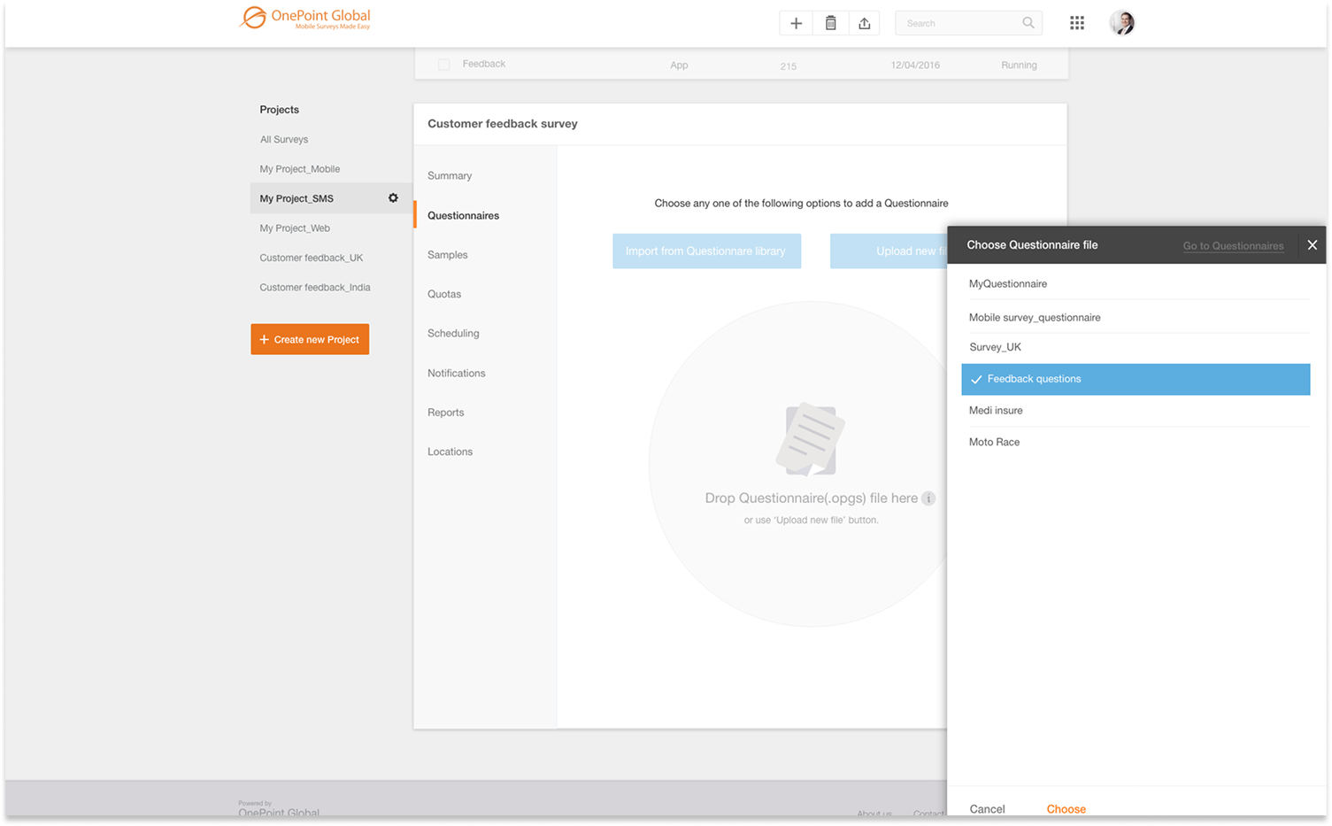 Visual Designs screen