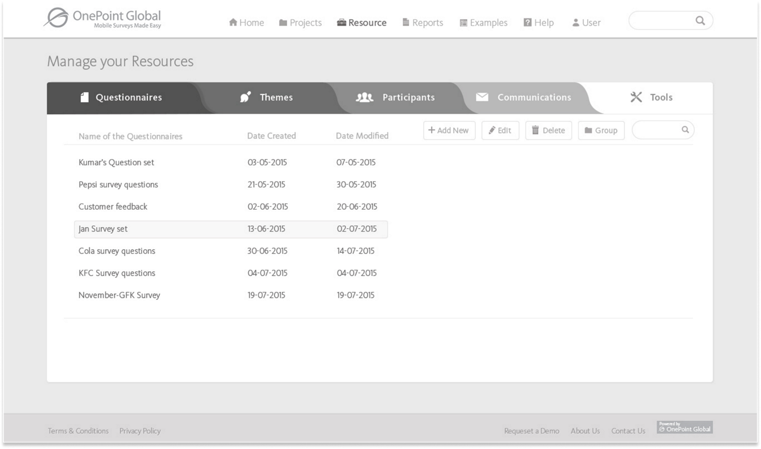 Wireframes screen