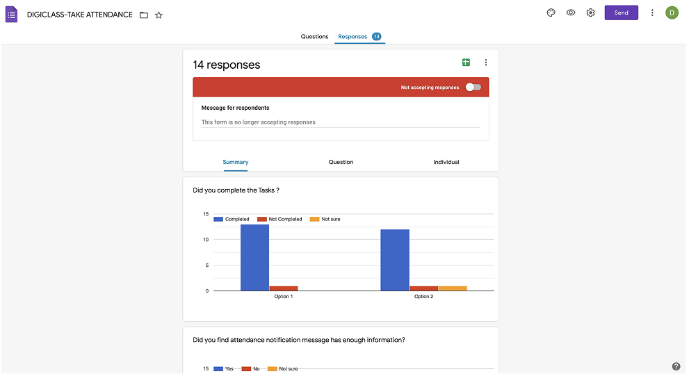 Online classroom screen